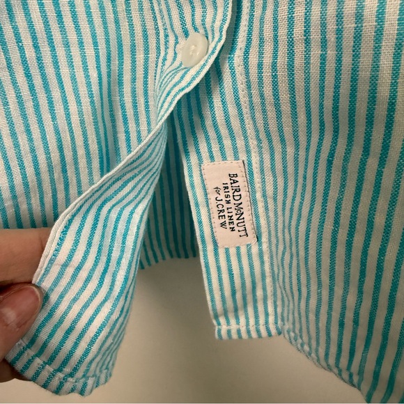 Slim-fit Baird McNutt Irish linen shirt in teal, Size 6 slim - Picture 3 of 5